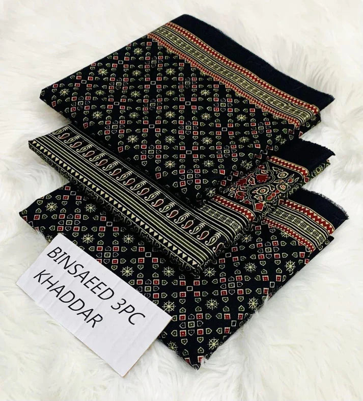 BS KHADDAR UNSTITCHED 3PC SUIT - U41