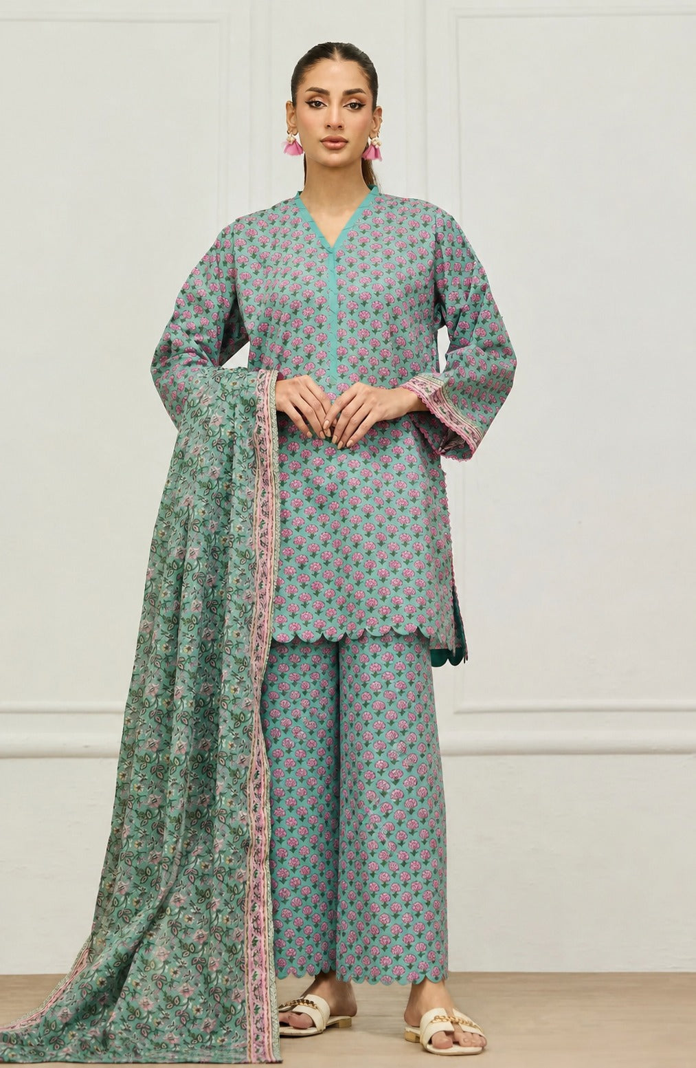 3 Piece BreezeLawn Printed UnStitched Suit with Printed Dupatta & Printed Trouser.