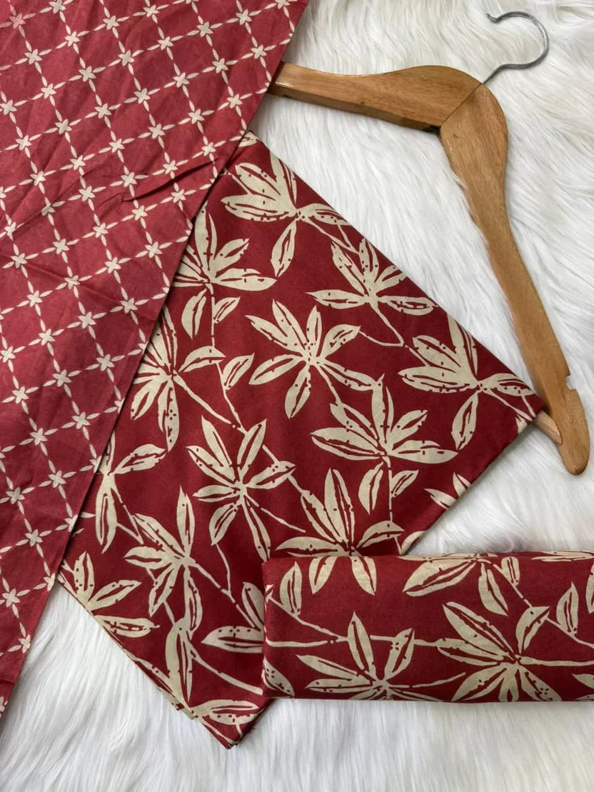 Printed Lawn Unstitched 3 Piece Suit
