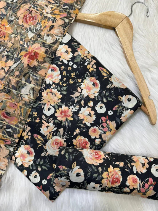 Printed Lawn Unstitched 3 Piece Suit