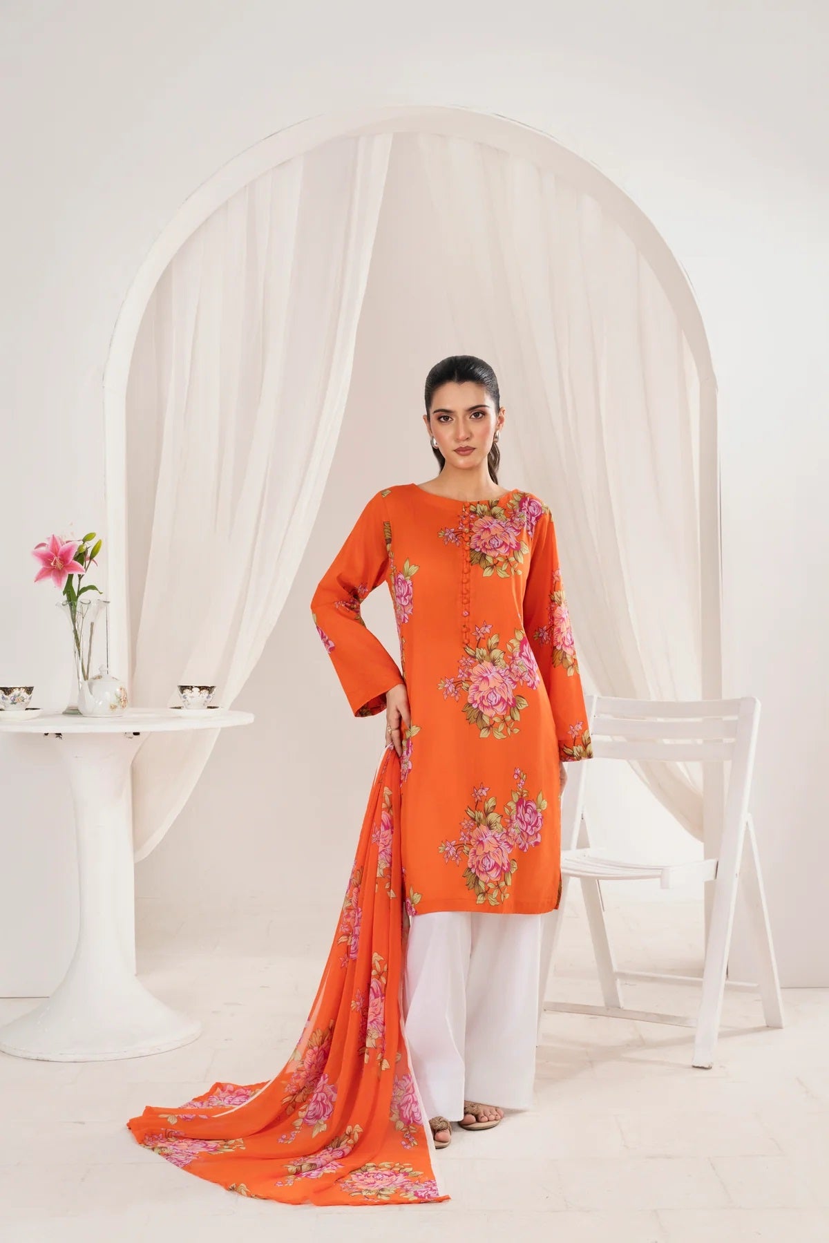 3 Piece BreezeLawn Printed UnStitched Suit with Printed Dupatta &amp; Printed Trouser.