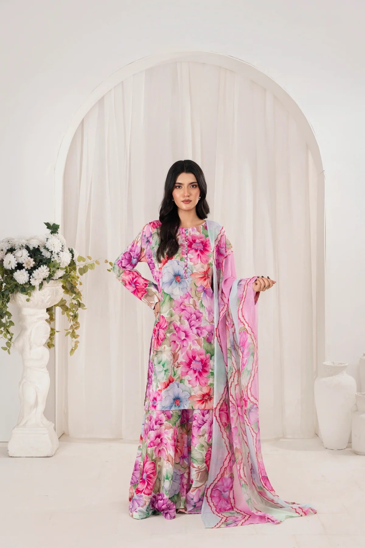 3 Piece BreezeLawn Printed UnStitched Suit with Printed Dupatta &amp; Printed Trouser.