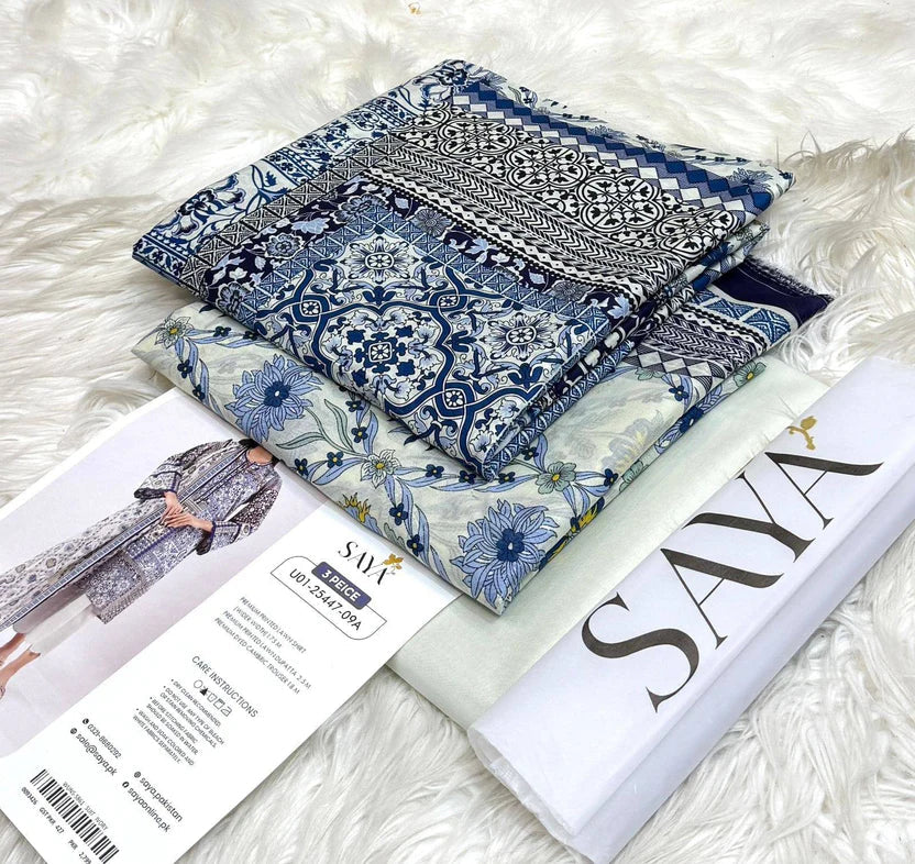 Pre Season Summer Sale 3Pcs Bin Saeed Printed Lawn [Random Articles]