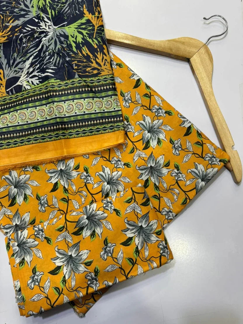 Printed Lawn Unstitched 3 Piece Suit