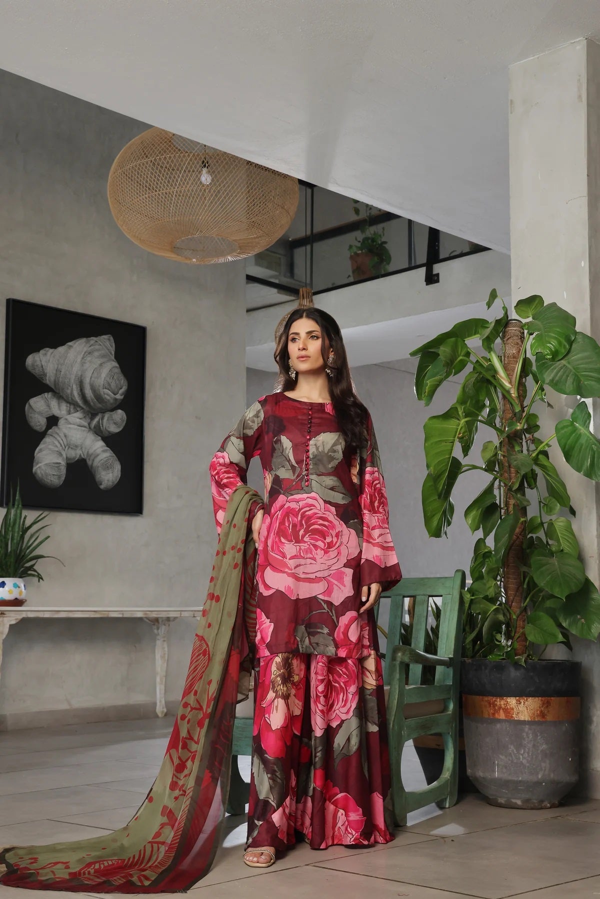 3 Piece BreezeLawn Printed UnStitched Suit with Printed Dupatta &amp; Printed Trouser.