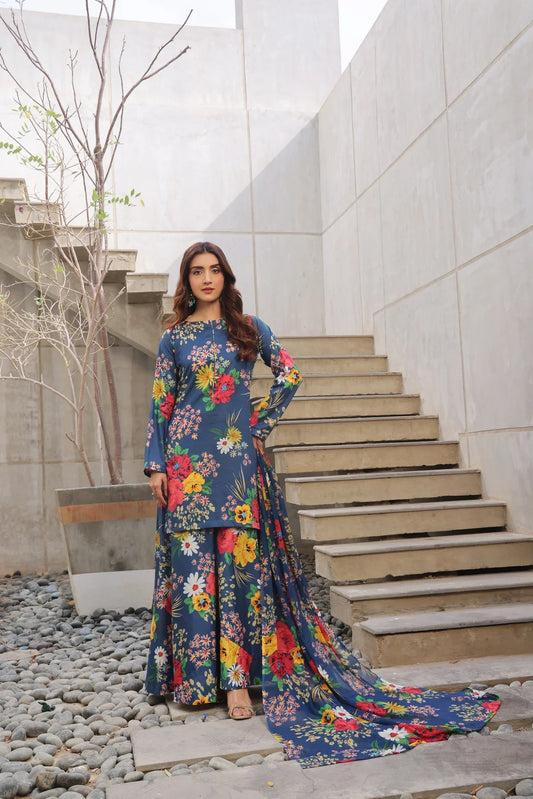 3 Piece BreezeLawn Printed UnStitched Suit with Printed Dupatta &amp; Printed Trouser.