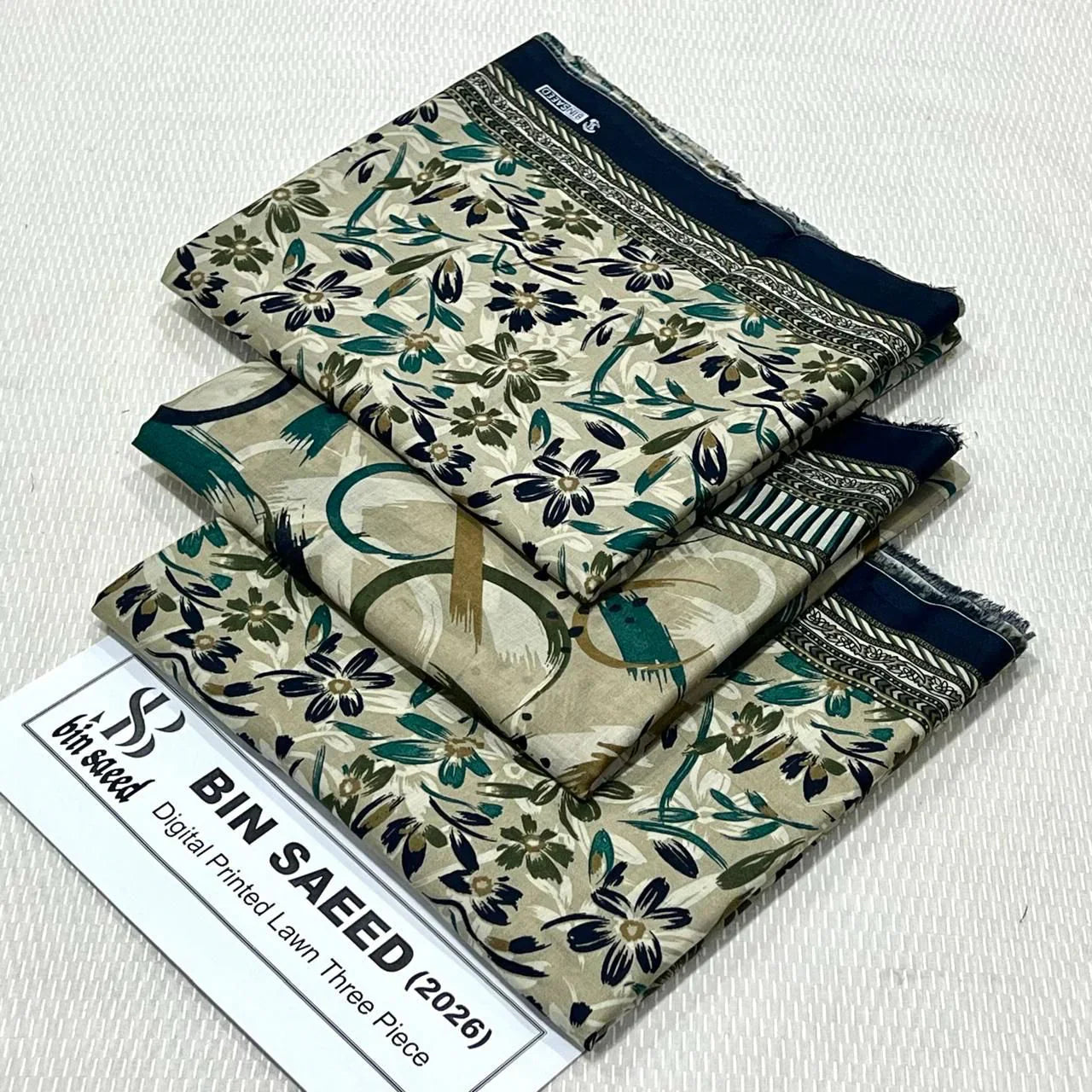 Pre Season Summer Sale 3Pcs Bin Saeed Printed Lawn [Random Articles]