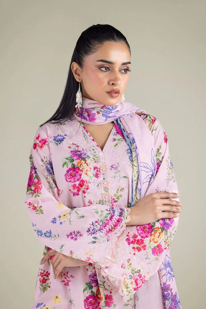 3 Piece BreezeLawn Printed UnStitched Suit with Printed Dupatta &amp; Printed Trouser.