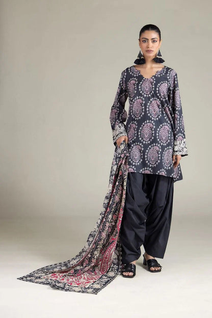 3 Piece BreezeLawn Printed UnStitched Suit with Printed Dupatta &amp; Printed Trouser.