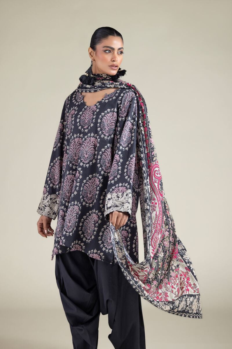 3 Piece BreezeLawn Printed UnStitched Suit with Printed Dupatta &amp; Printed Trouser.