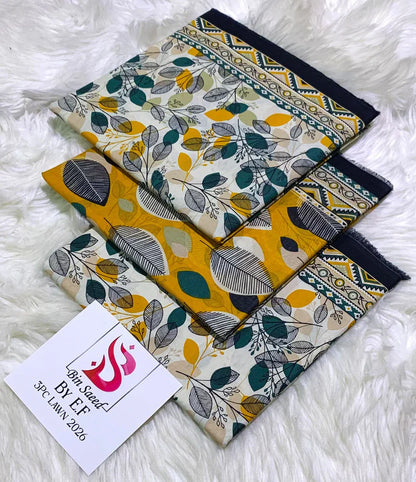 Pre Season Summer Sale 3Pcs Bin Saeed Printed Lawn [Random Articles]