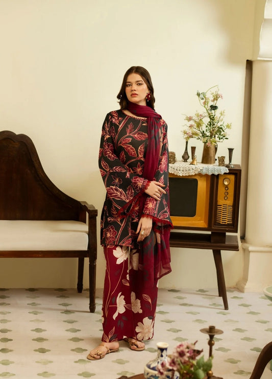 3 Piece BreezeLawn Printed UnStitched Suit with Printed Dupatta &amp; Printed Trouser.