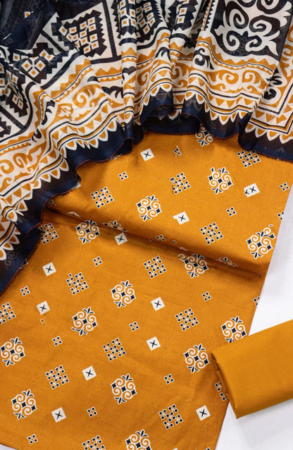 Printed Lawn Unstitched 3 Piece Suit