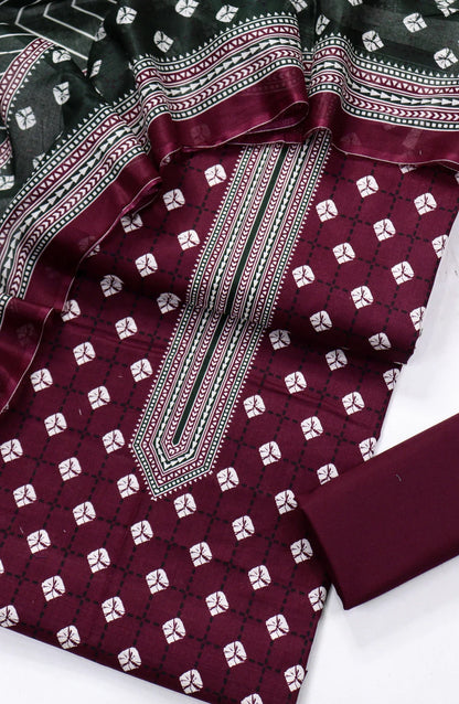 Printed Lawn Unstitched 3 Piece Suit
