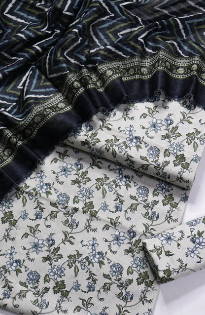 Printed Lawn Unstitched 3 Piece Suit