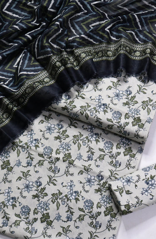 Printed Lawn Unstitched 3 Piece Suit