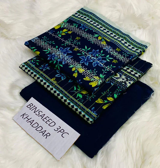 BS KHADDAR UNSTITCHED 3PC SUIT - U33