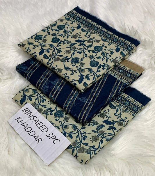 BS KHADDAR UNSTITCHED 3PC SUIT - U05