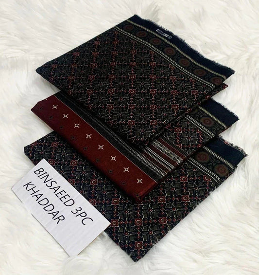 BS KHADDAR UNSTITCHED 3PC SUIT - U16