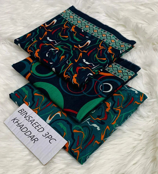 BS KHADDAR UNSTITCHED 3PC SUIT - U08