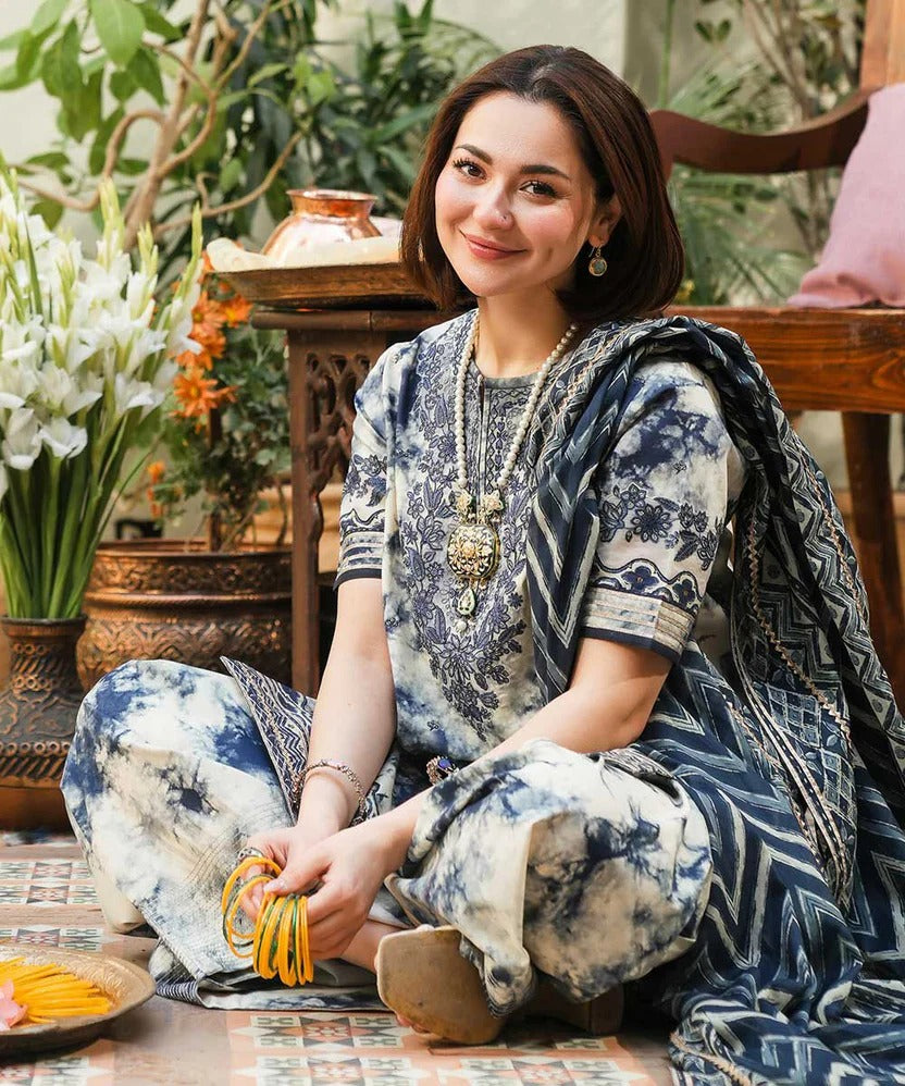 3 Piece BreezeLawn Printed UnStitched Suit with Printed Dupatta &amp; Printed Trouser.