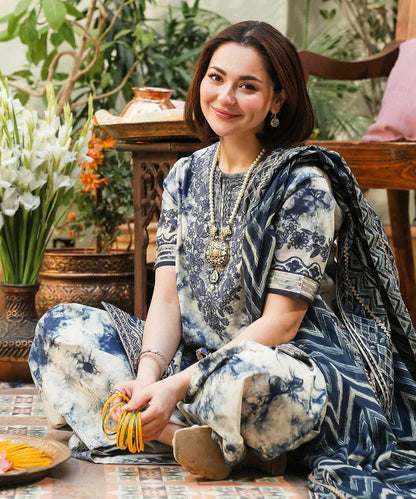 3 Piece BreezeLawn Printed UnStitched Suit with Printed Dupatta &amp; Printed Trouser.