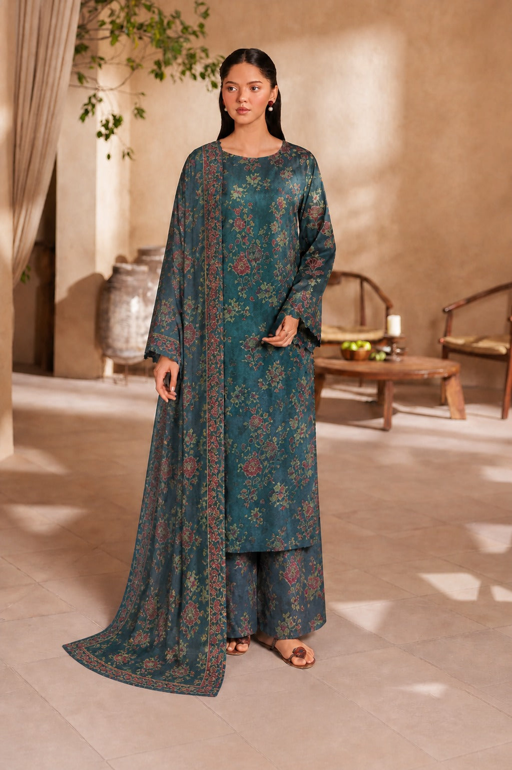 3 Piece BreezeLawn Printed UnStitched Suit with Printed Dupatta &amp; Printed Trouser.