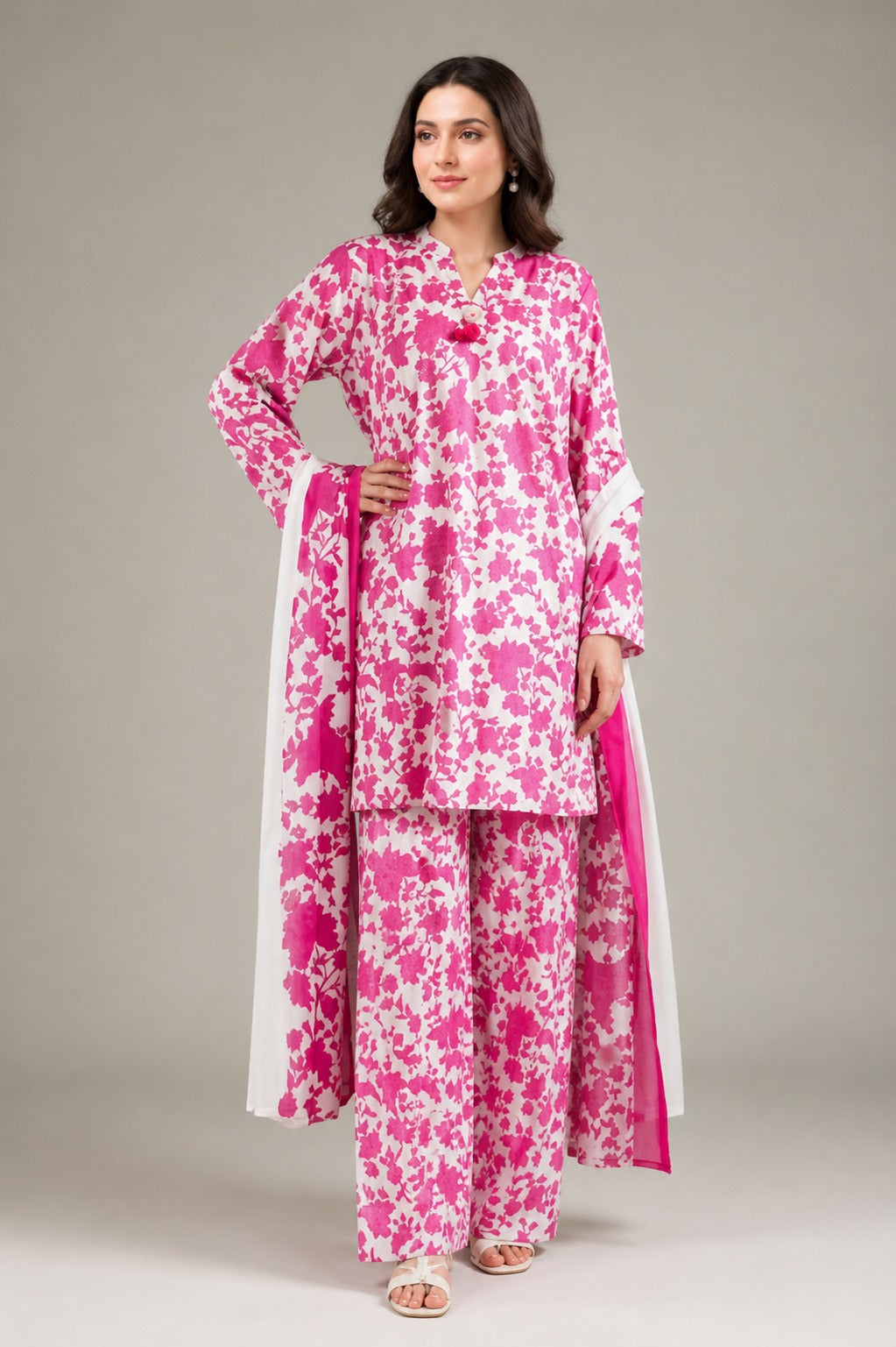 3 Piece BreezeLawn Printed UnStitched Suit with Printed Dupatta &amp; Printed Trouser.