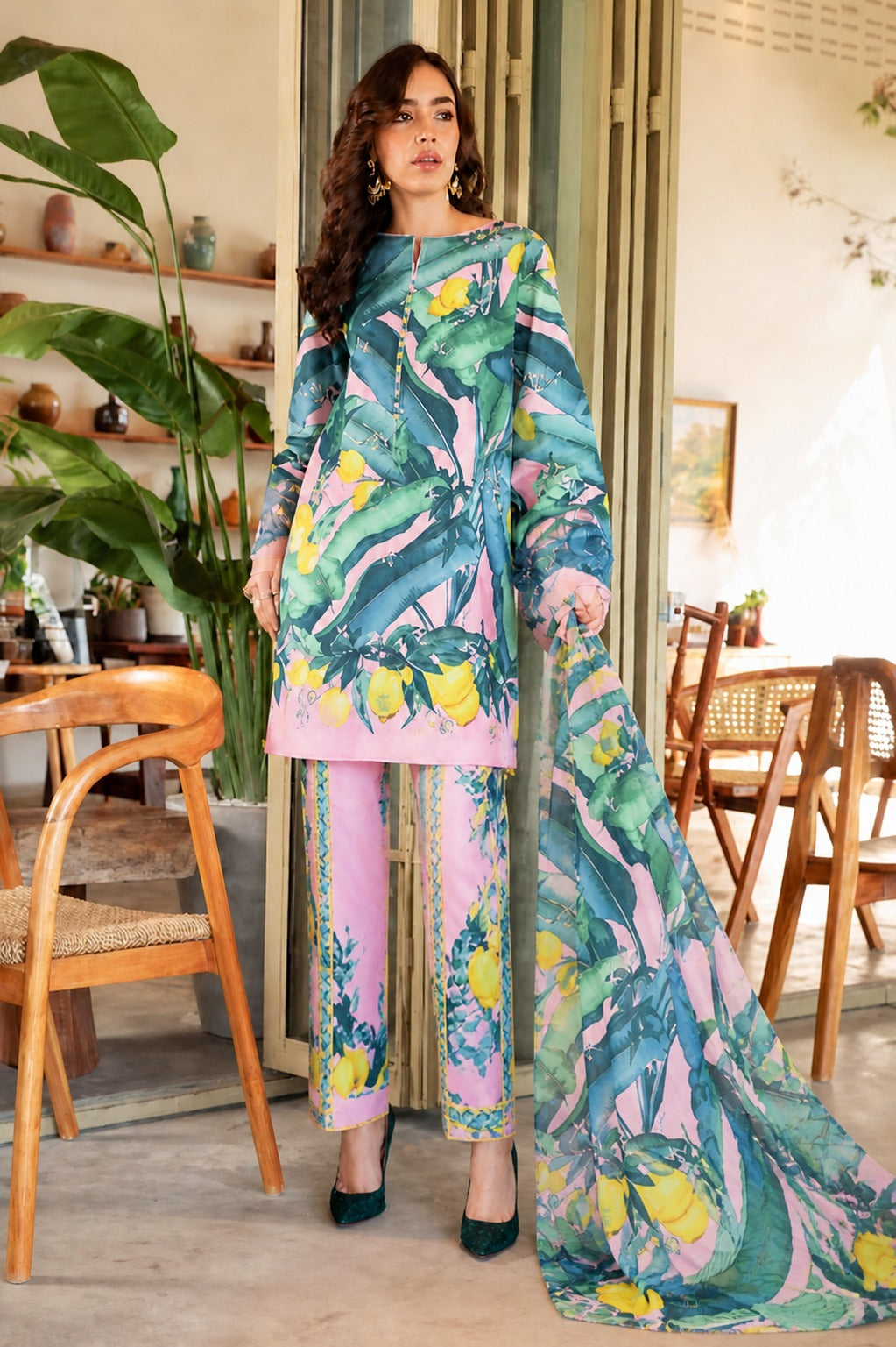 3 Piece BreezeLawn Printed UnStitched Suit with Printed Dupatta &amp; Printed Trouser.