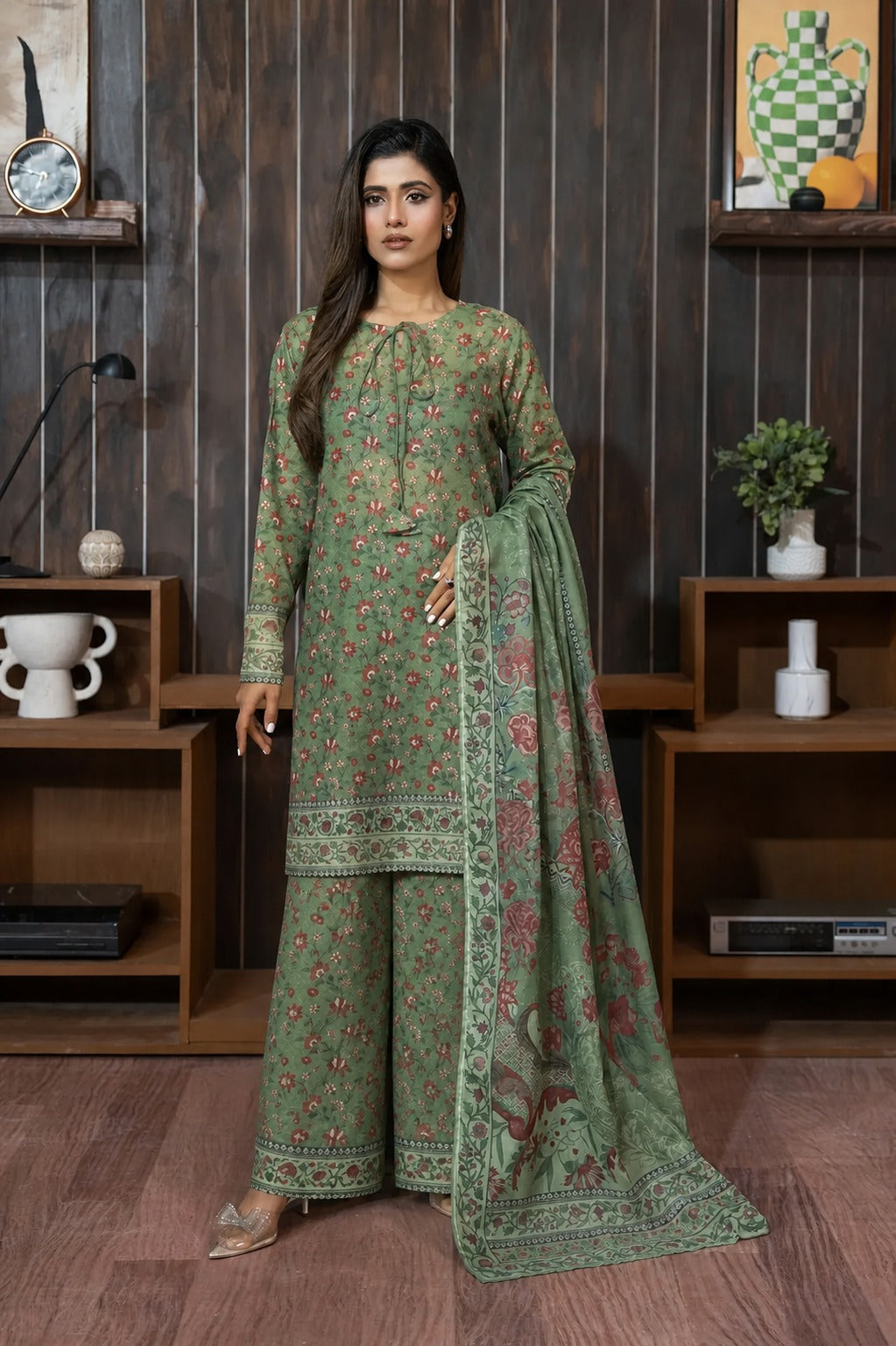 3 Piece BreezeLawn Printed UnStitched Suit with Printed Dupatta &amp; Printed Trouser.