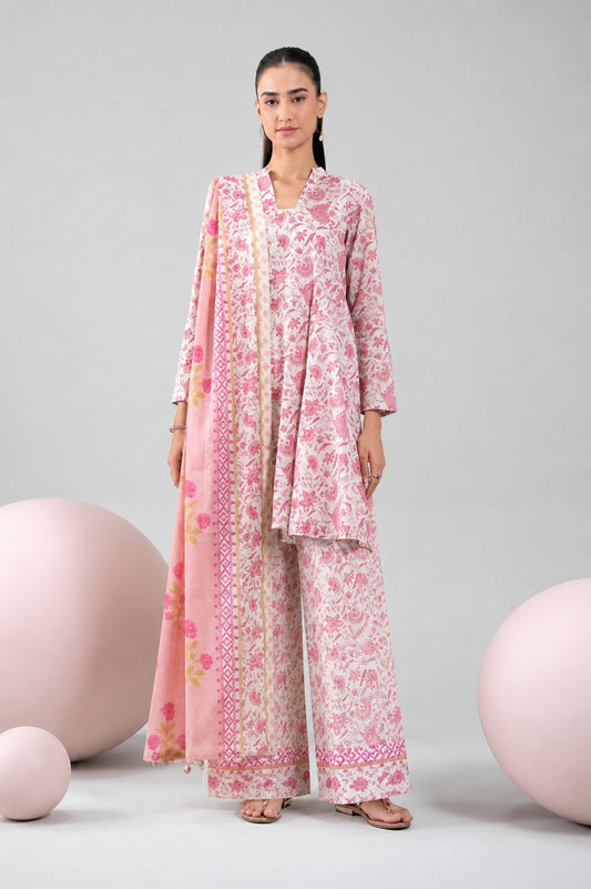 3 Piece BreezeLawn Printed UnStitched Suit with Printed Dupatta &amp; Printed Trouser.