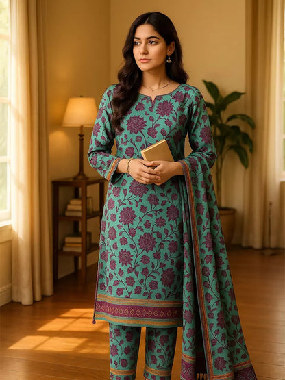 3 Piece BreezeLawn Printed UnStitched Suit with Printed Dupatta &amp; Printed Trouser.