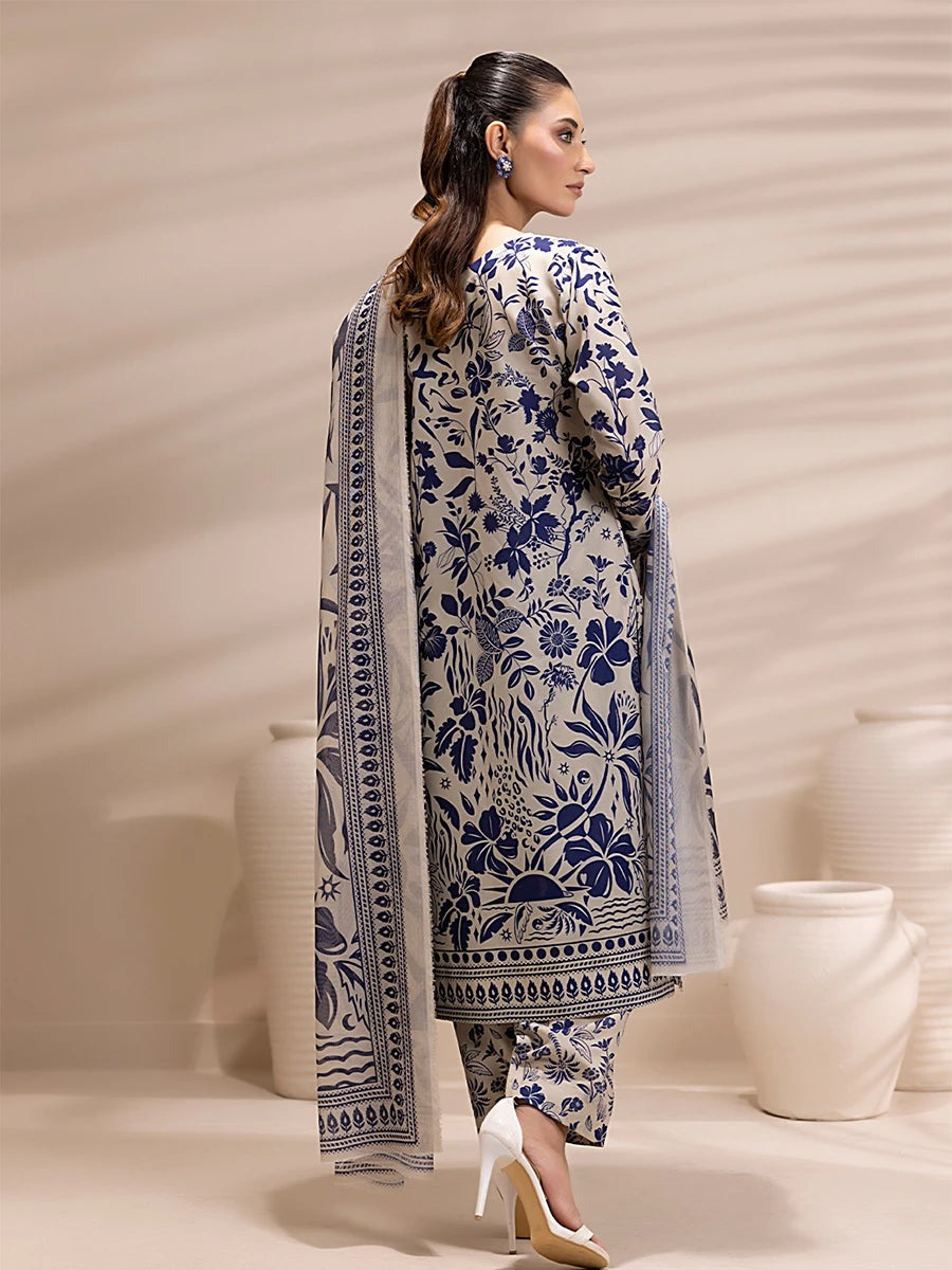 3 Piece BreezeLawn Printed UnStitched Suit with Printed Dupatta &amp; Printed Trouser.