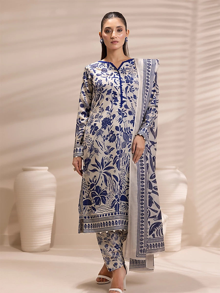 3 Piece BreezeLawn Printed UnStitched Suit with Printed Dupatta &amp; Printed Trouser.